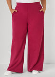 Pull On Ribbed Wide Leg Pants