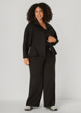 Peplum Ribbed Paneled Jacket