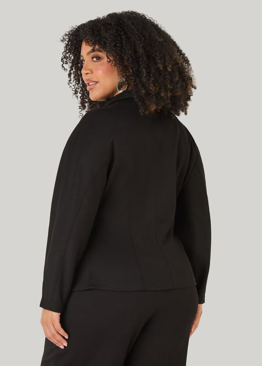 Peplum Ribbed Paneled Jacket