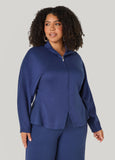 Ribbed Paneled Peplum Jacket