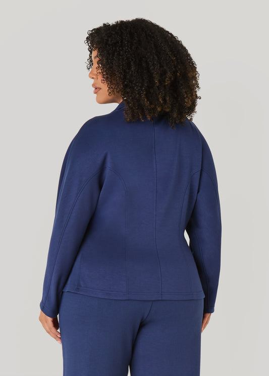 Ribbed Paneled Peplum Jacket