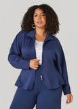 Ribbed Paneled Peplum Jacket
