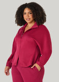 Ribbed Paneled Peplum Jacket
