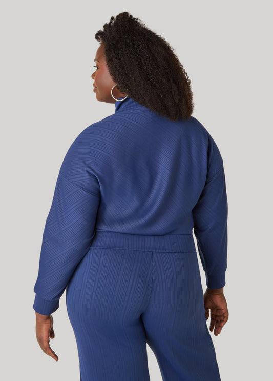 Striped Luxe Soft Scuba Jacket