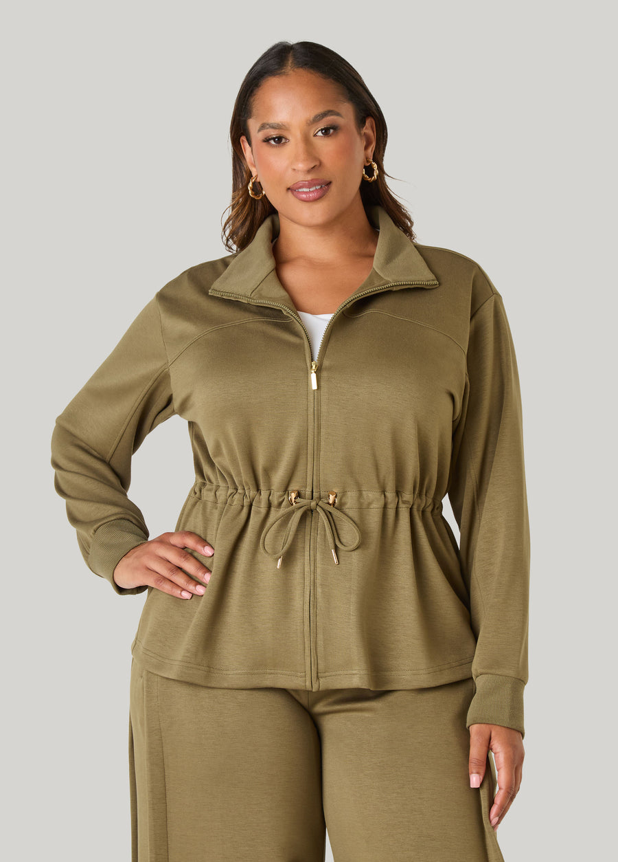 Drawstring Ponte Jacket
