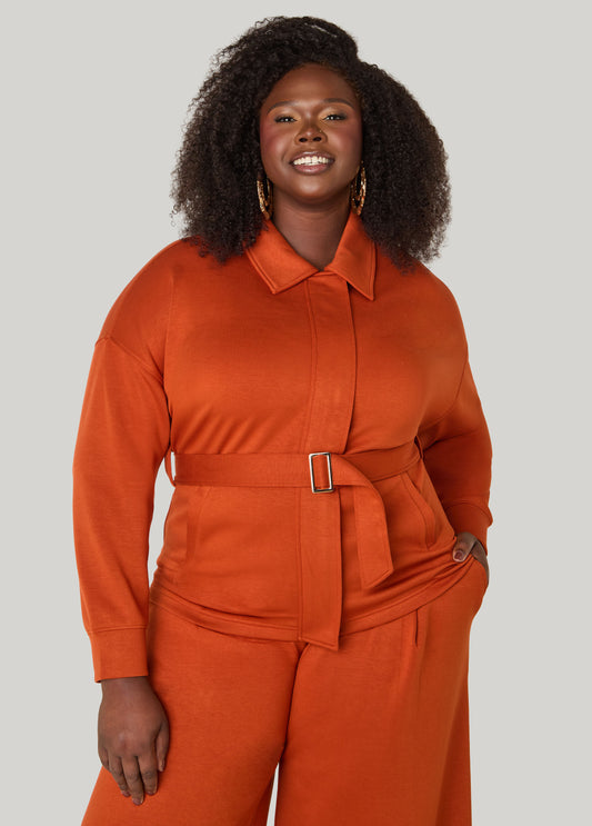 Belted Luxe Soft Scuba Jacket