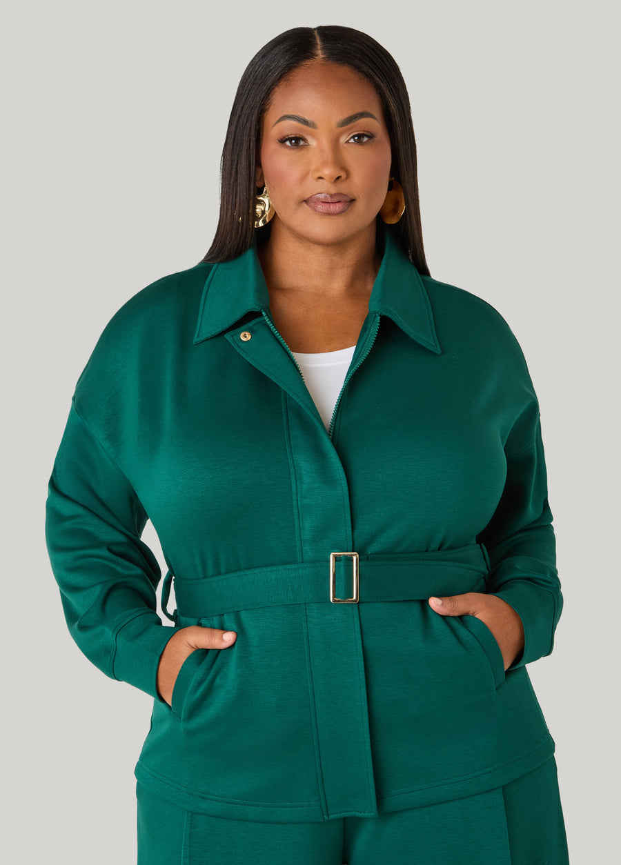 Luxe Soft Scuba Belted Jacket