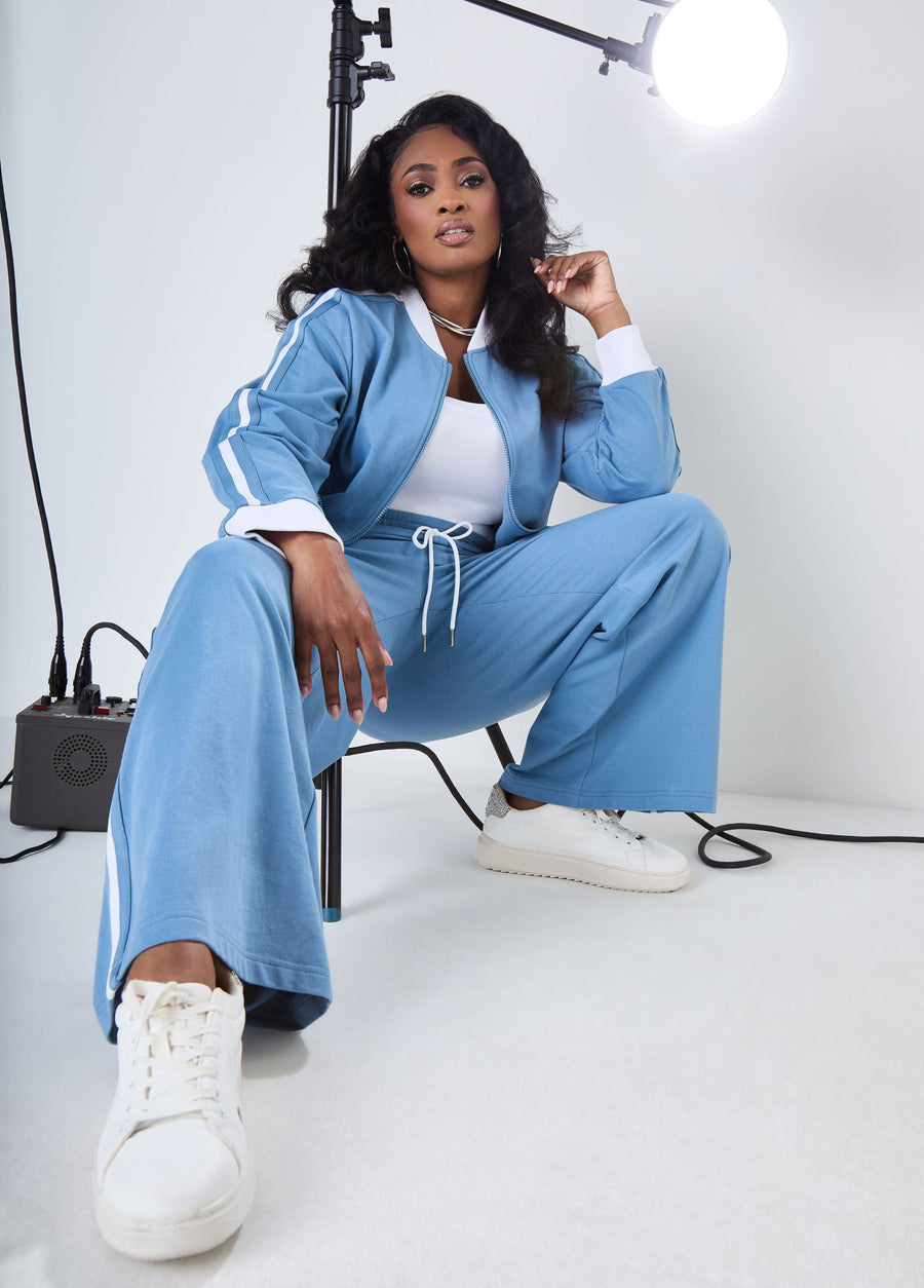 Striped French Terry Track Pants