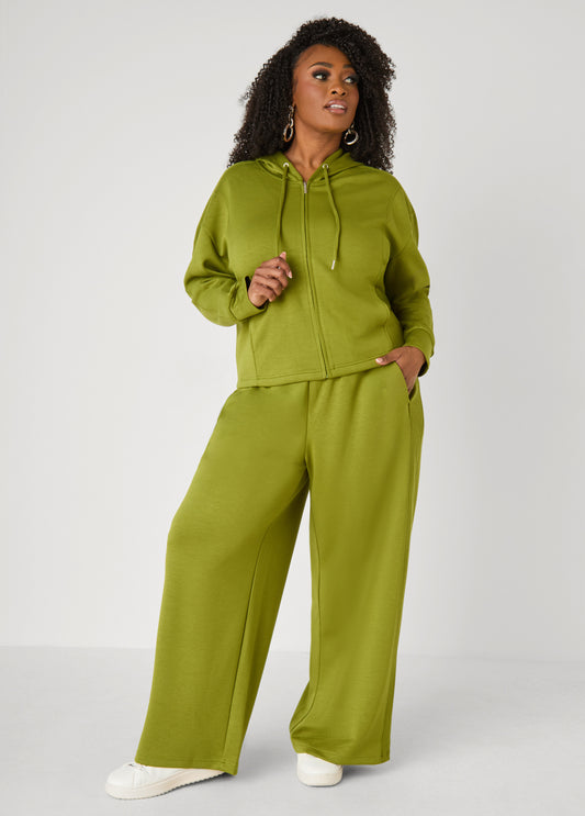 Ribbed Paneled Wide Leg Pants