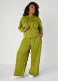 Ribbed Paneled Wide Leg Pants