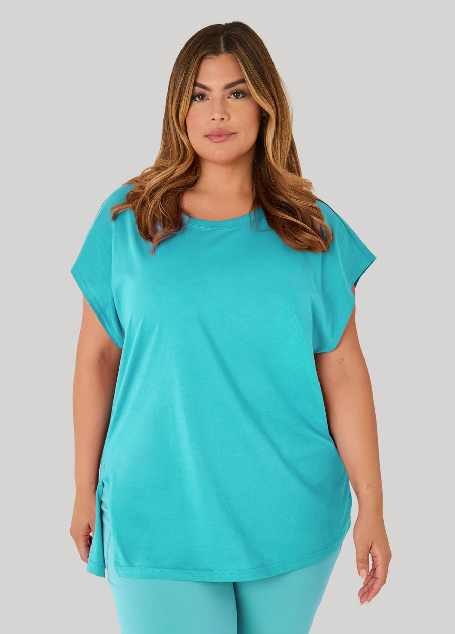Ashley Sport Cotton Cutout Tunic Tee