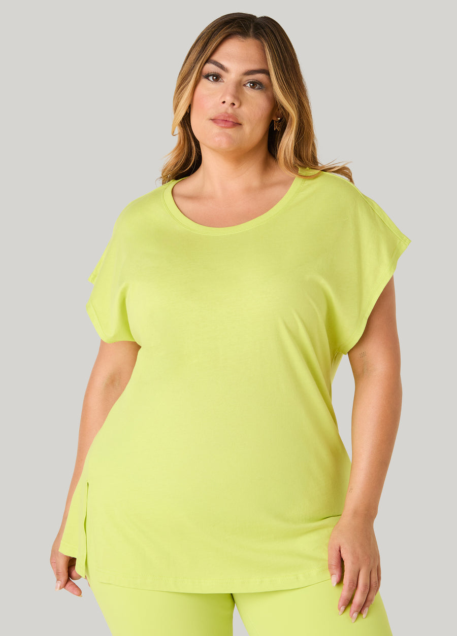 Ashley Sport Cotton Cutout Tunic Tee