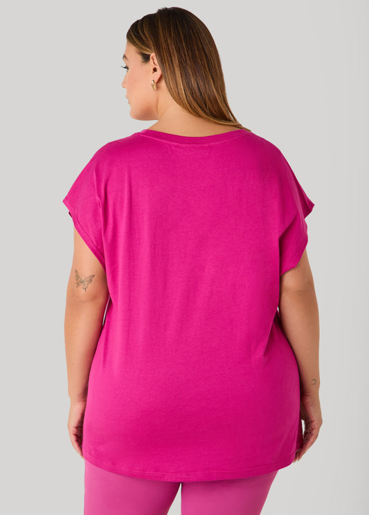 Ashley Sport Cotton Cutout Tunic Tee