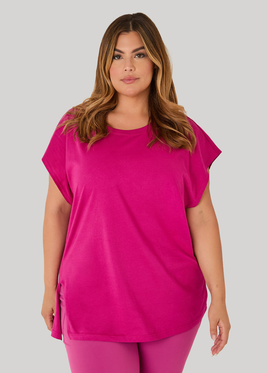 Ashley Sport Cotton Cutout Tunic Tee