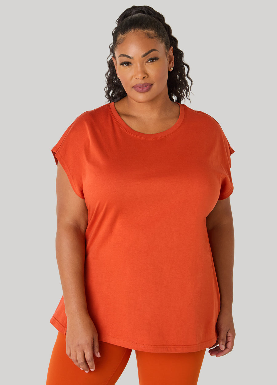 Ashley Sport Cotton Cutout Tunic Tee