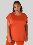 Ashley Sport Cotton Cutout Tunic Tee
