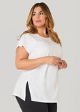 Ashley Sport Cutout Cotton Tunic Tee