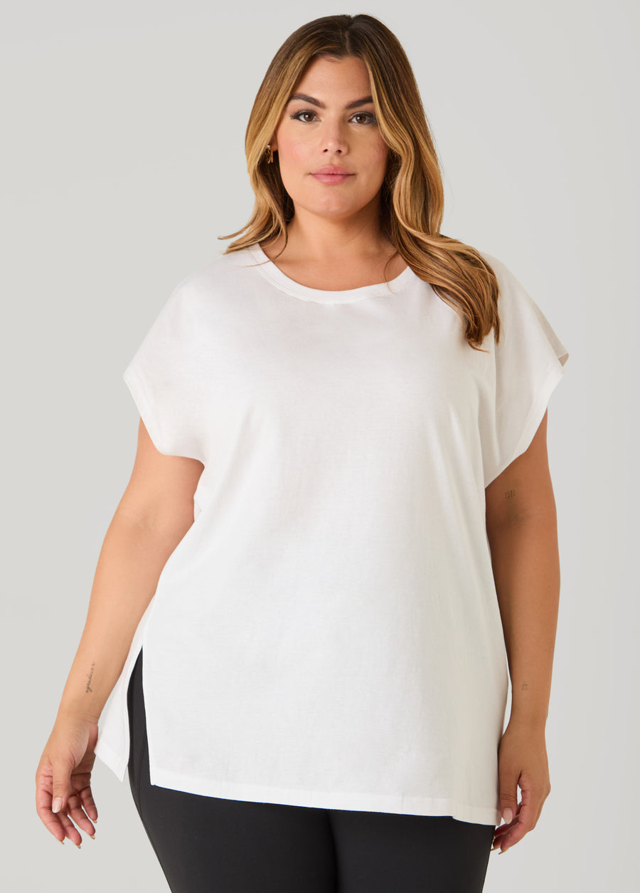 Ashley Sport Cutout Cotton Tunic Tee