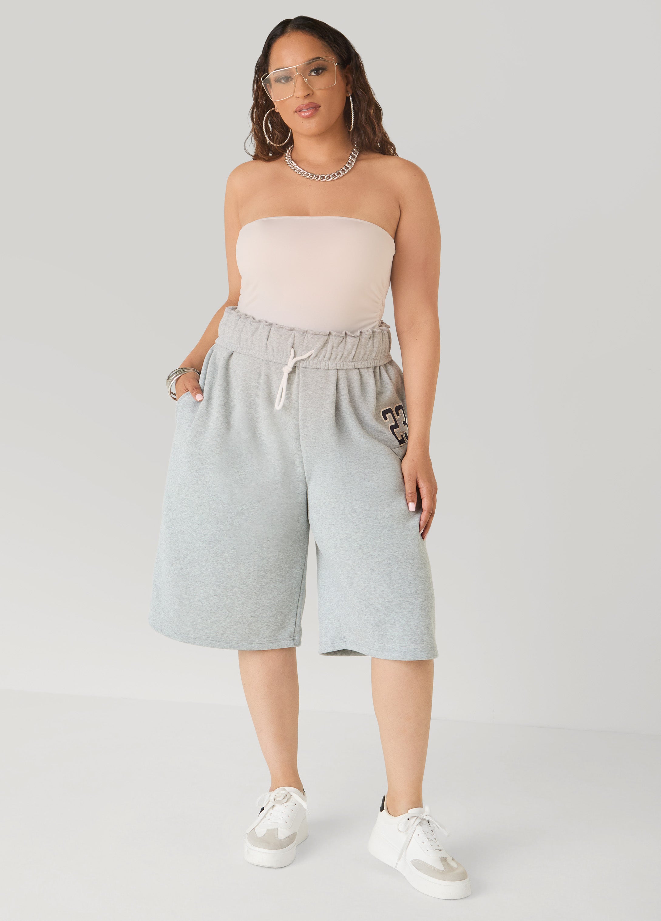 Foldover Drawstring Shorts