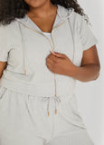 Jacquard Zip Front Hoodie