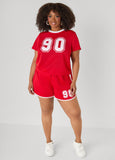 Graphic Print Mesh Jersey Tee