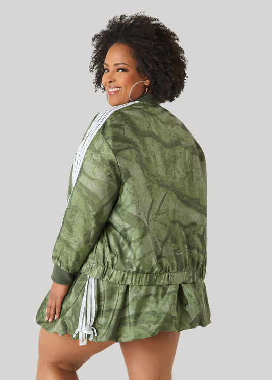 Camo Print Zip Front Jacket
