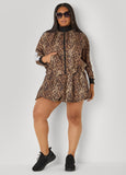 Leopard Print Zip Front Jacket