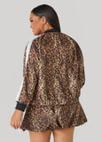 Leopard Print Zip Front Jacket