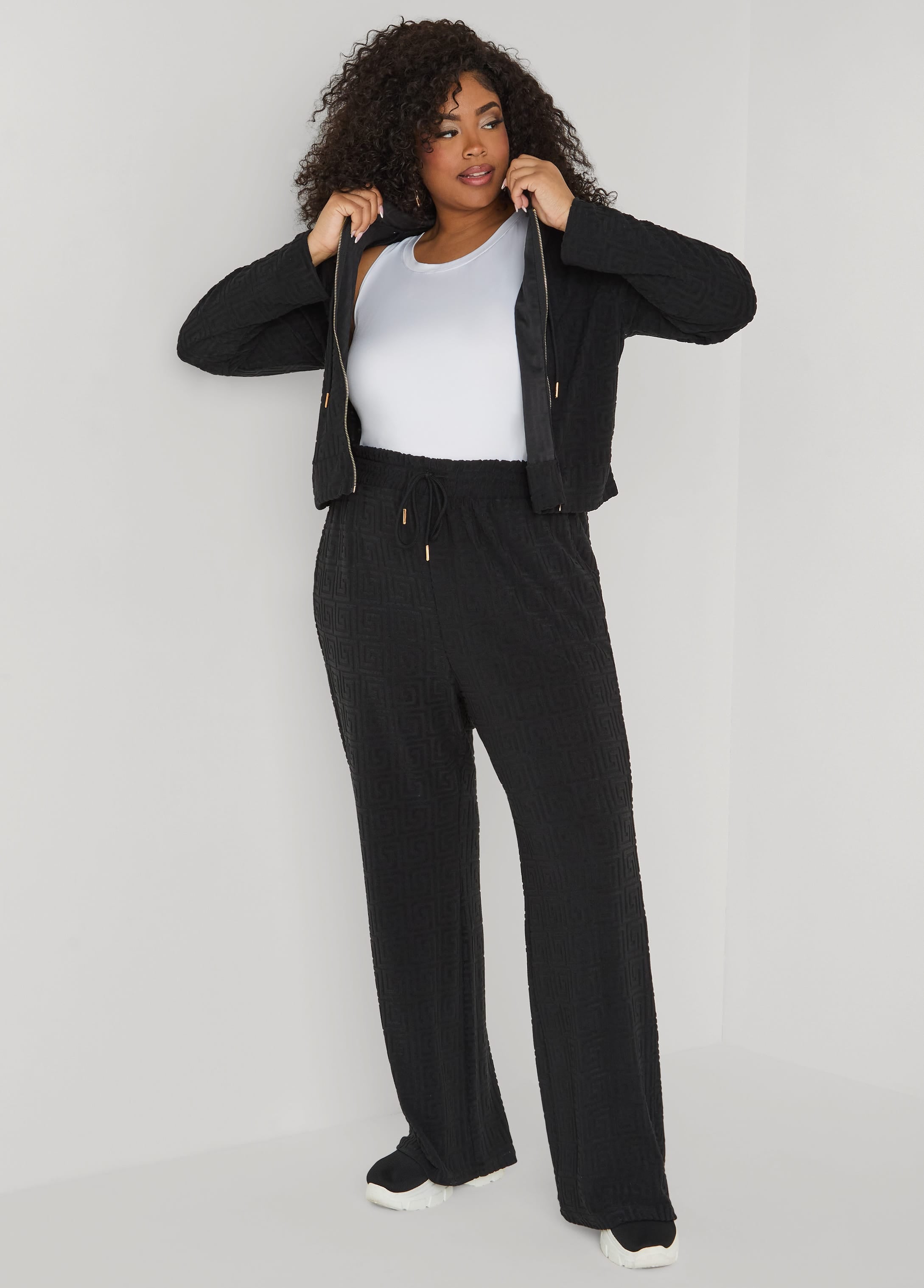 Greek Key Wide Leg Pants – Ashley Stewart