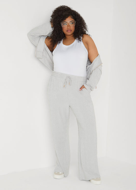 Greek Key Wide Leg Pants