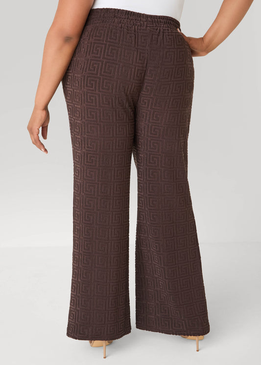 Greek Key Wide Leg Pants