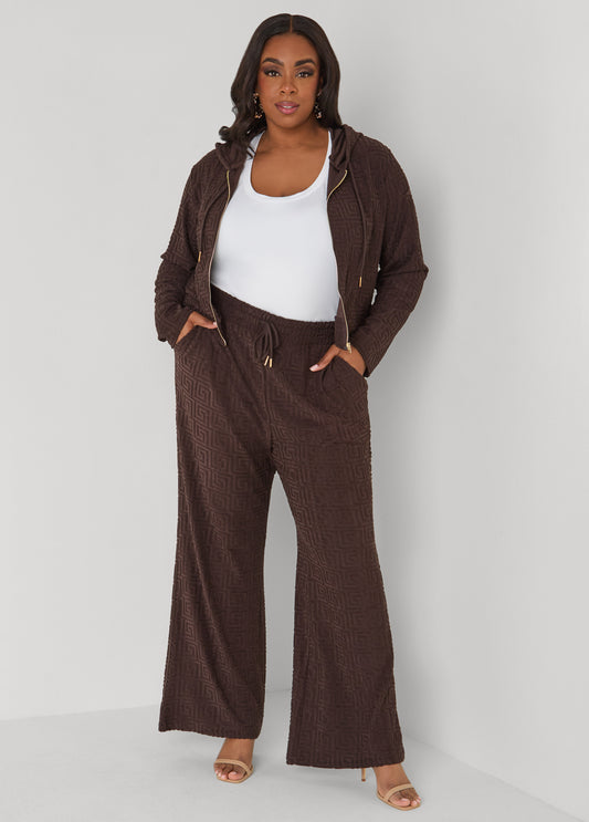 Greek Key Wide Leg Pants