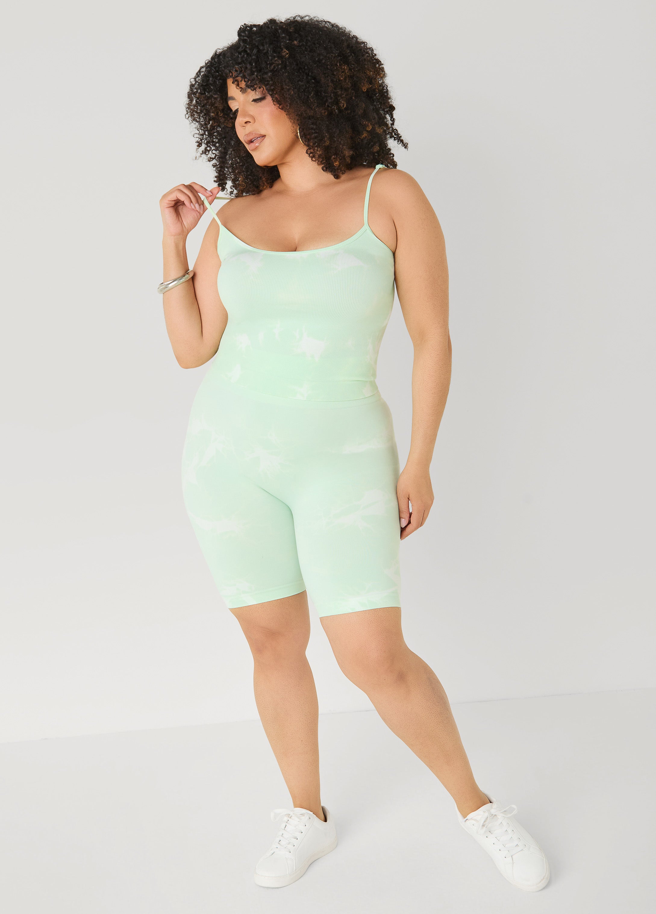 Tie Dyed Tank And Biker Shorts Set