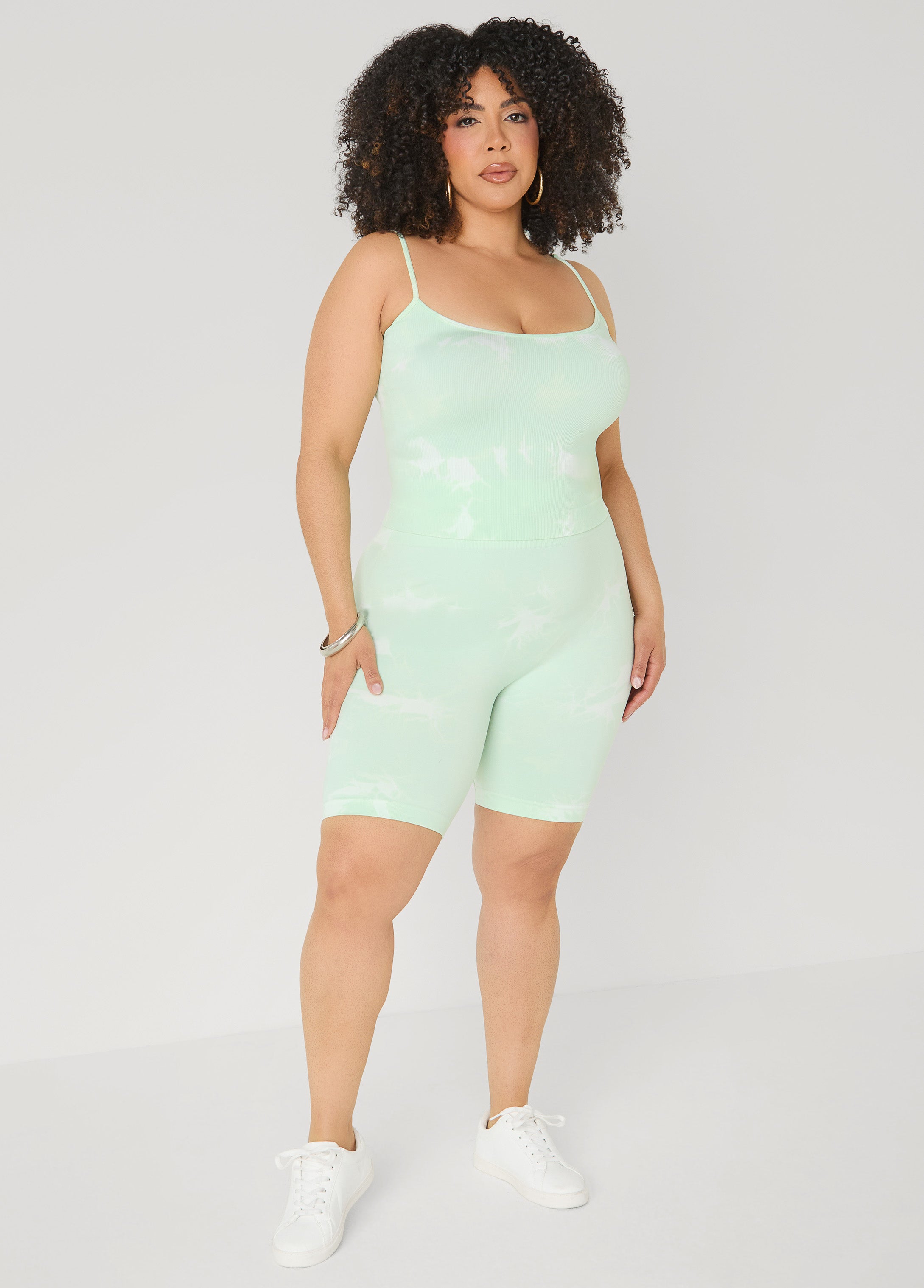 Tie Dyed Tank And Biker Shorts Set