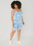 Tie Dyed Tank And Biker Shorts Set
