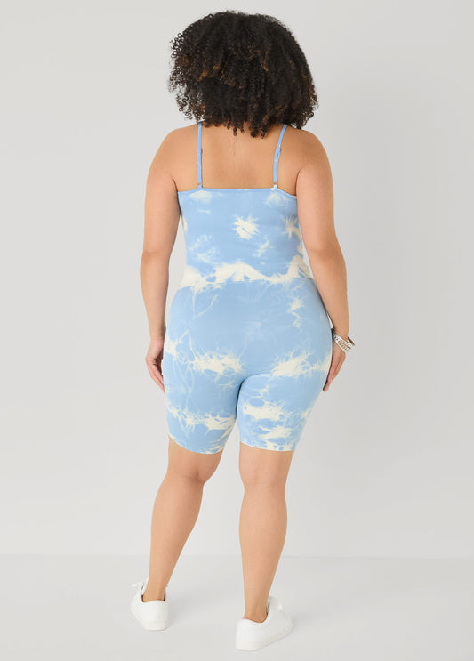 Tie Dyed Tank And Biker Shorts Set