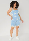 Tie Dyed Tank And Biker Shorts Set