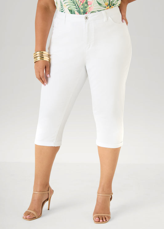 Plus Size Denim Capris Plus Size Stretch Jean Cropped Pants