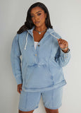 Hooded Denim Pullover