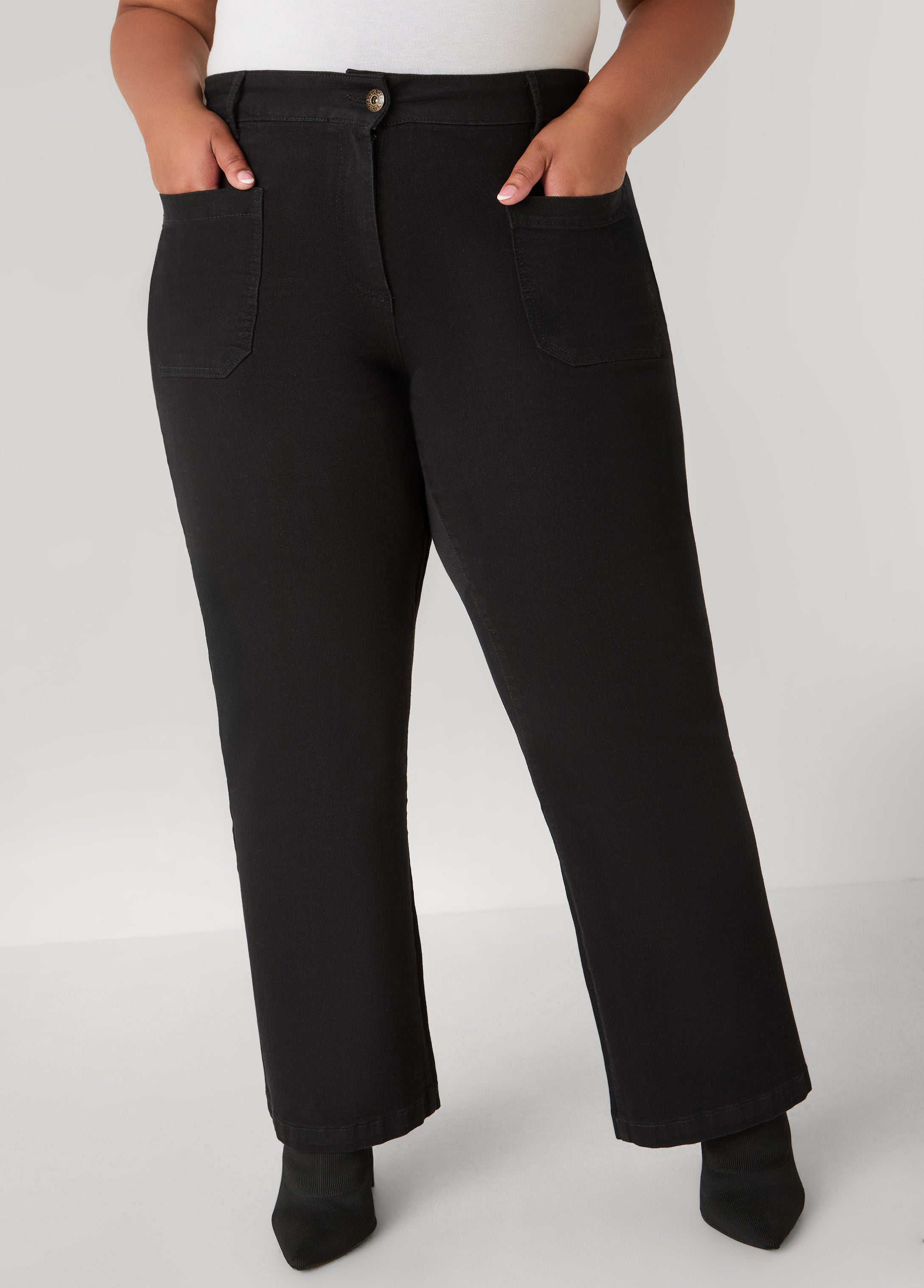 Patch Pocket Flared Jeans