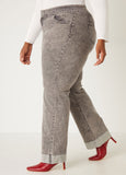 Cuffed Acid Wash Wide Leg Jeans