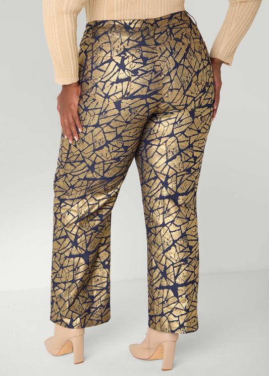 Shatter Print Straight Leg Jeans
