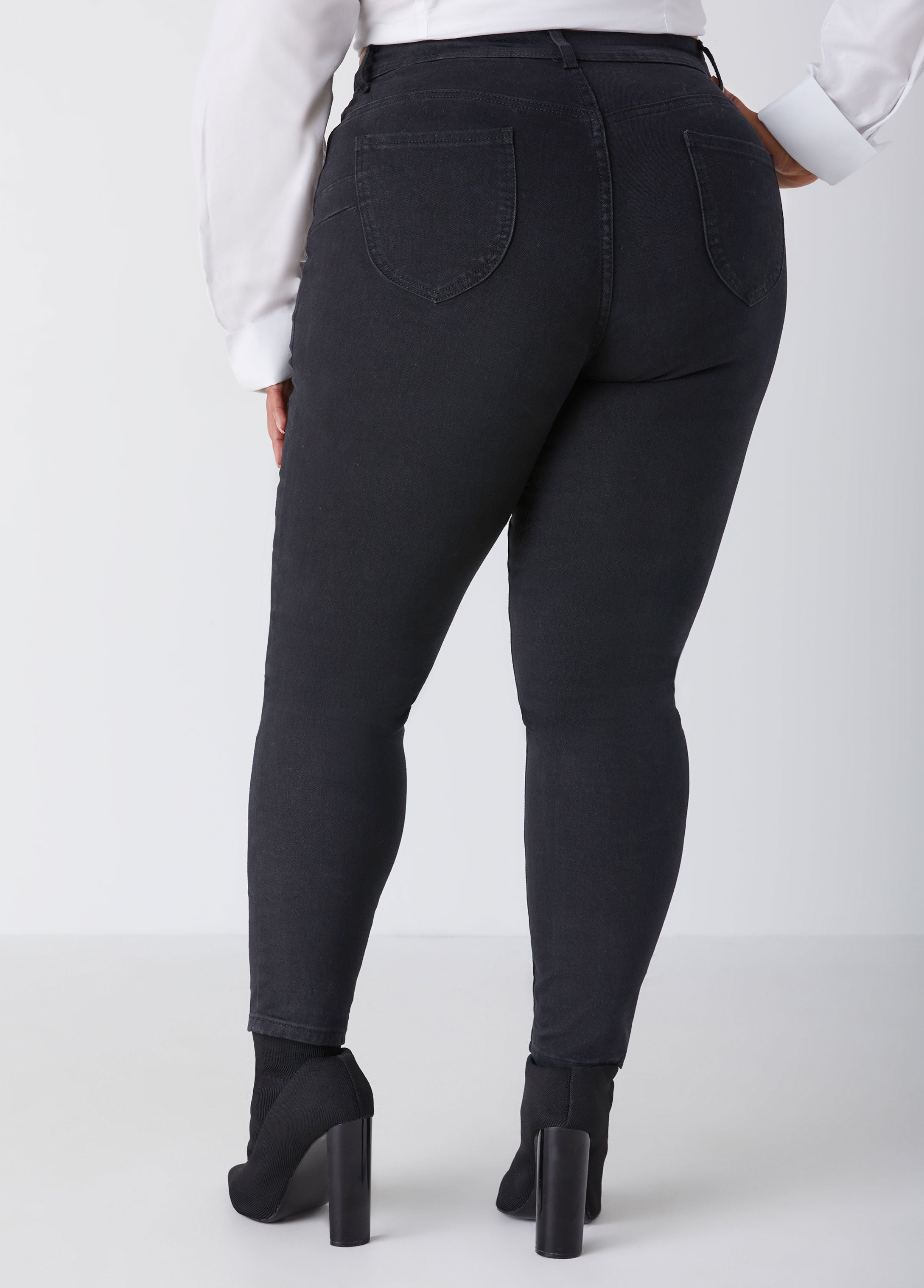 Back Rise Shaping Plus Size Skinny Jeans High Rise Shaping Stretchy Skinny Jeans – Ashley ...
