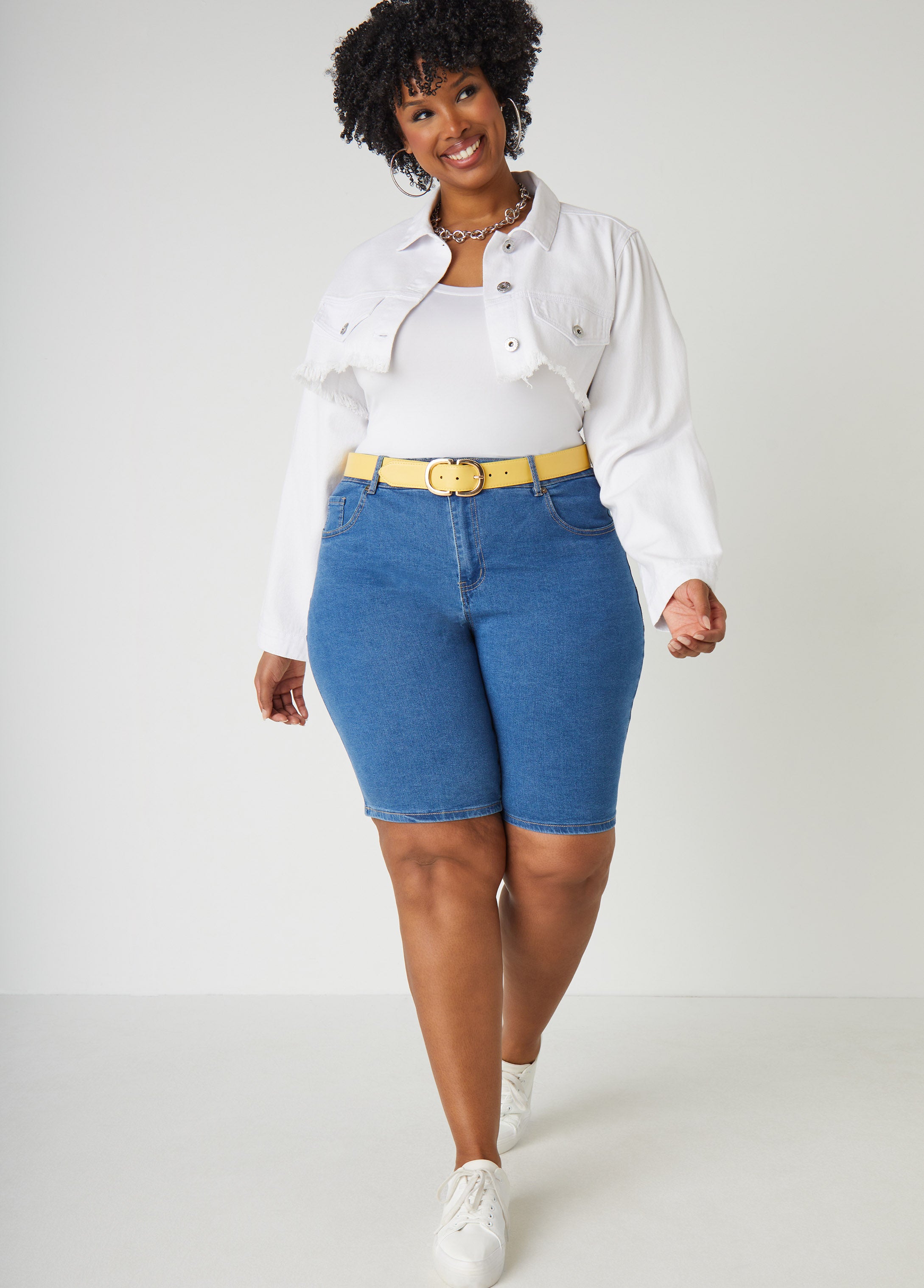 Plus Size Jean Shorts Plus Size Mid Rise Denim Shorts Ashley Stewart