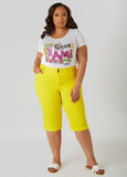 Mid Rise Fearless Denim Capris
