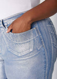 Metallic Slim Leg Jeans