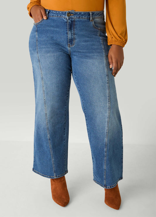 Seamed Wide Leg Jeans