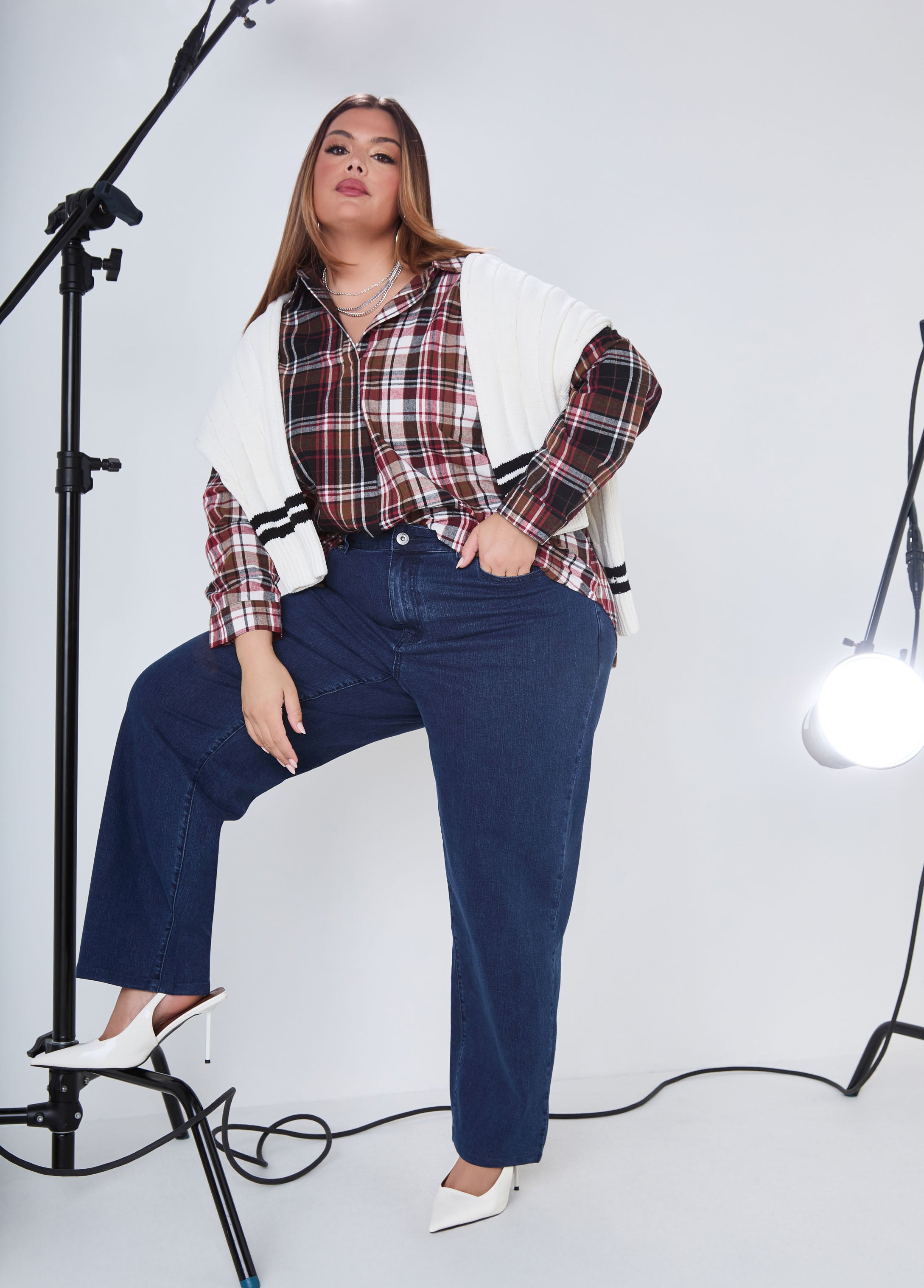 High Waist Straight Leg Jeans