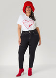 Pintucked Skinny Jeans