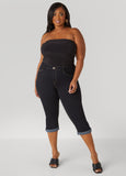 Cuffed Denim Capris